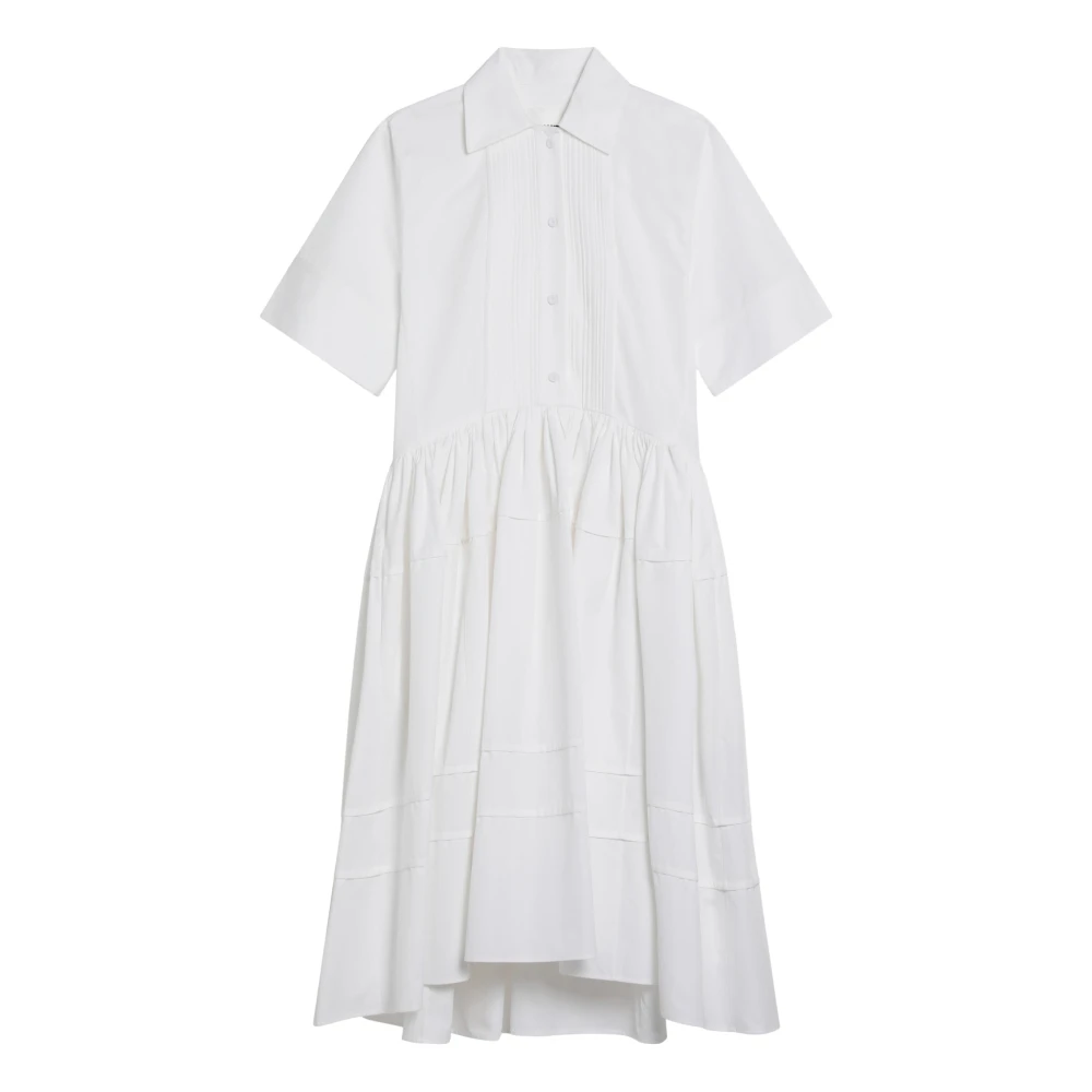 Jil Sander Wijdvallende Damesjurk White Dames