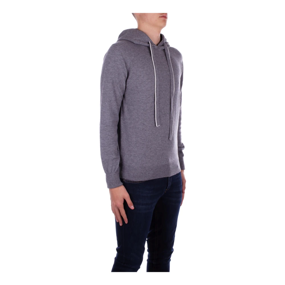 Alpha Studio Hoodie Slim Fit Wol Gray Heren