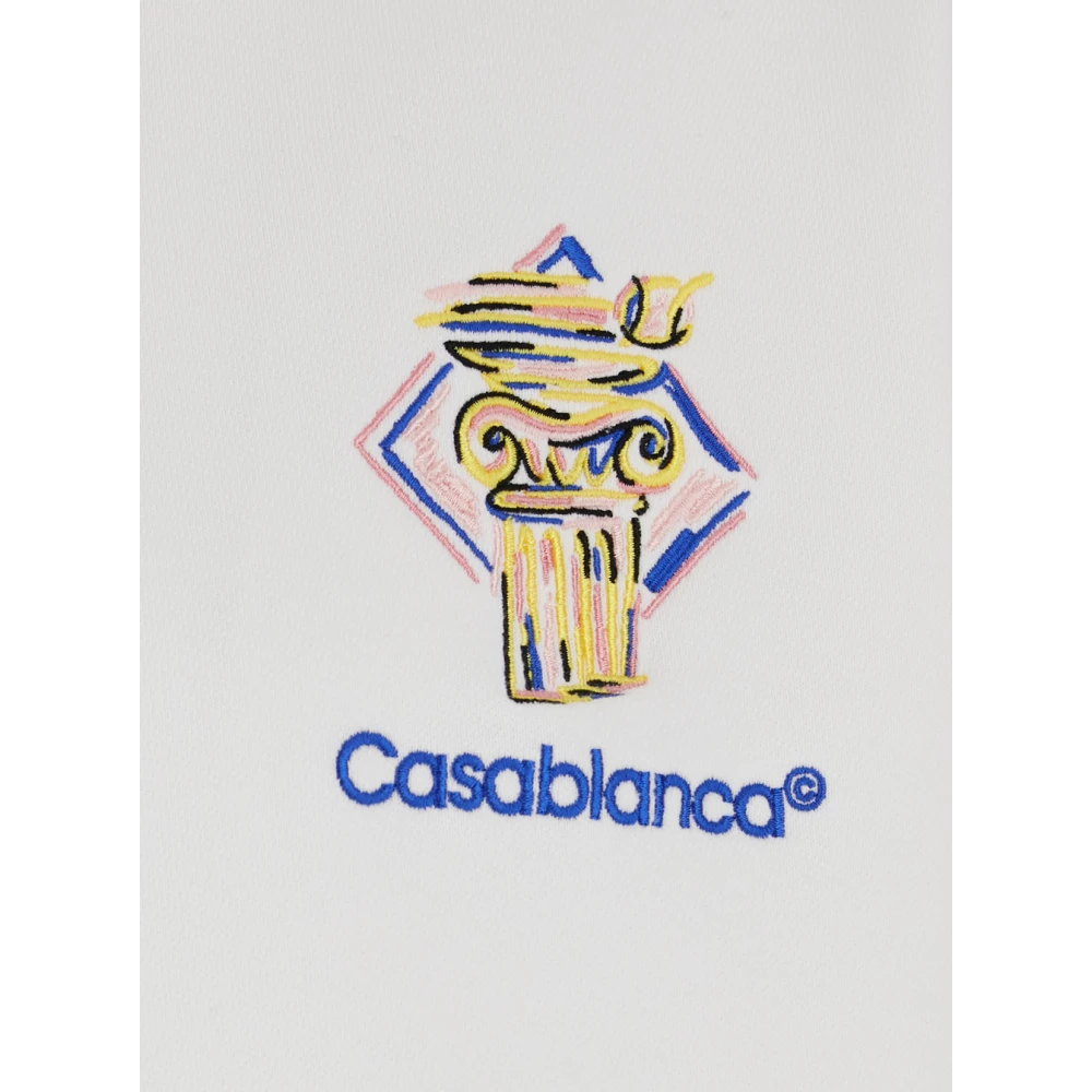 Casablanca Witte Diamond Column Hoodie met Logo White Heren