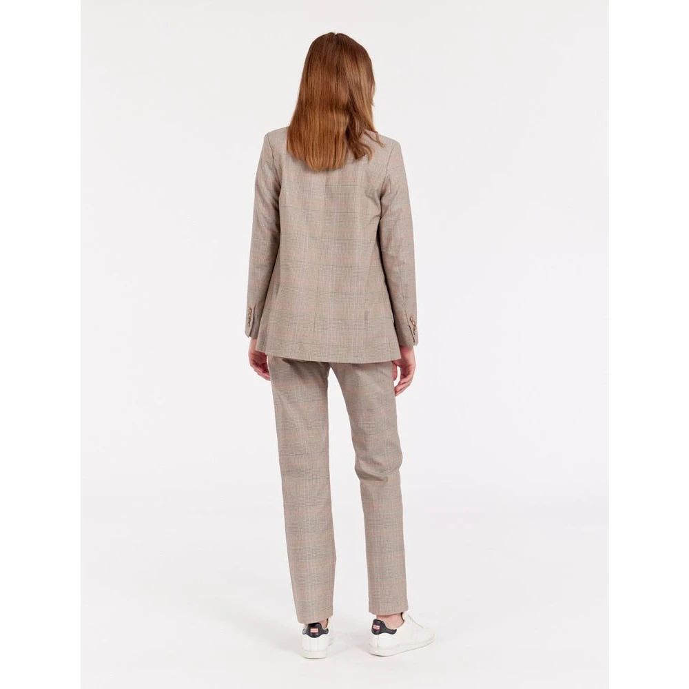 Ines De La Fressange Paris Bruin geruite jas Multicolor Dames
