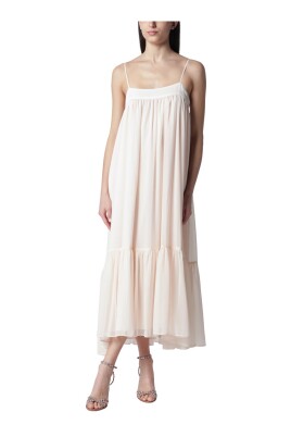 asymmetric multi strap ruffle detail maxi dress in white Catalina Tiered Ruffle Cut-Out Maxi Dress White