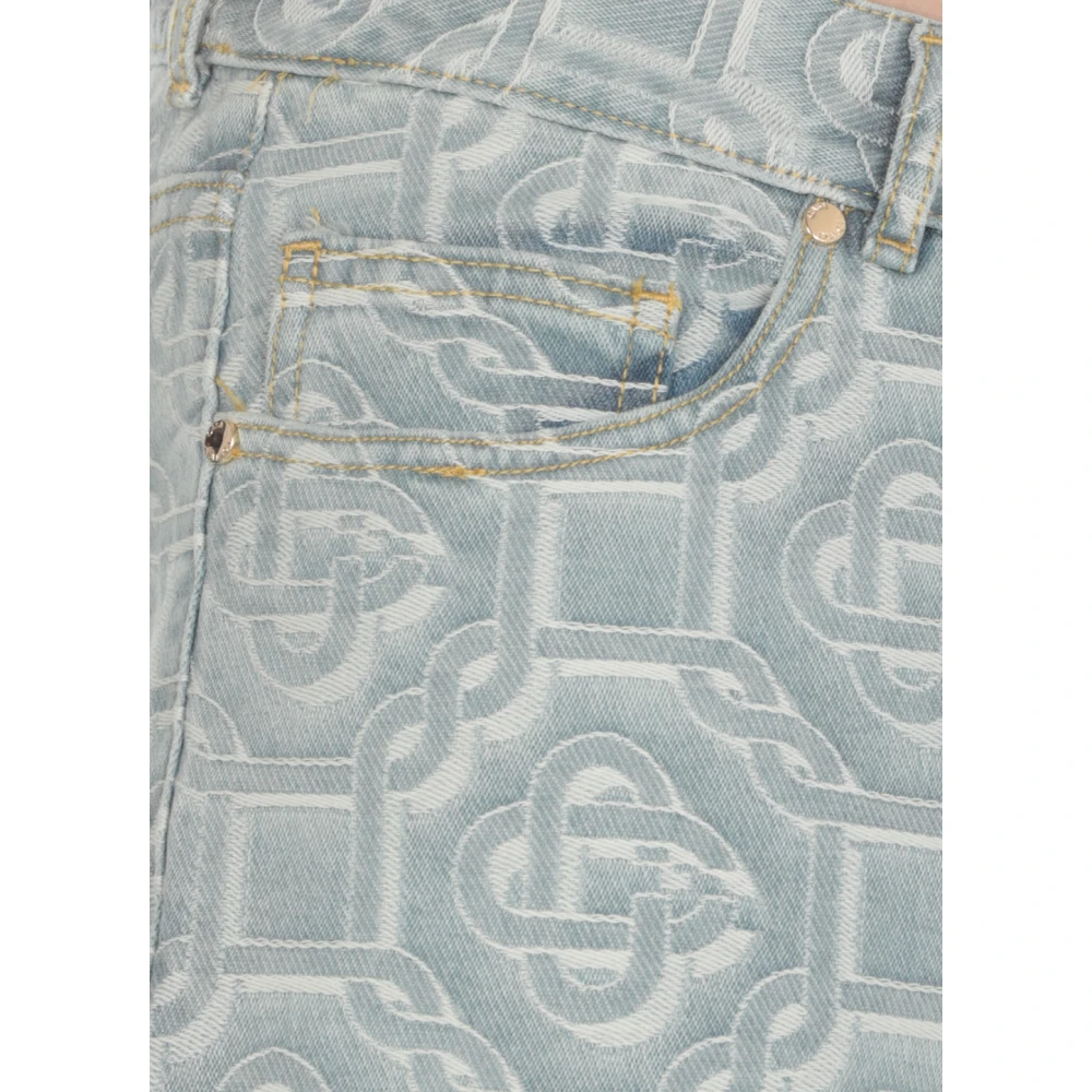 Casablanca Lichtblauwe Katoenen Jeans met Contrasterend Monogram Blue Heren