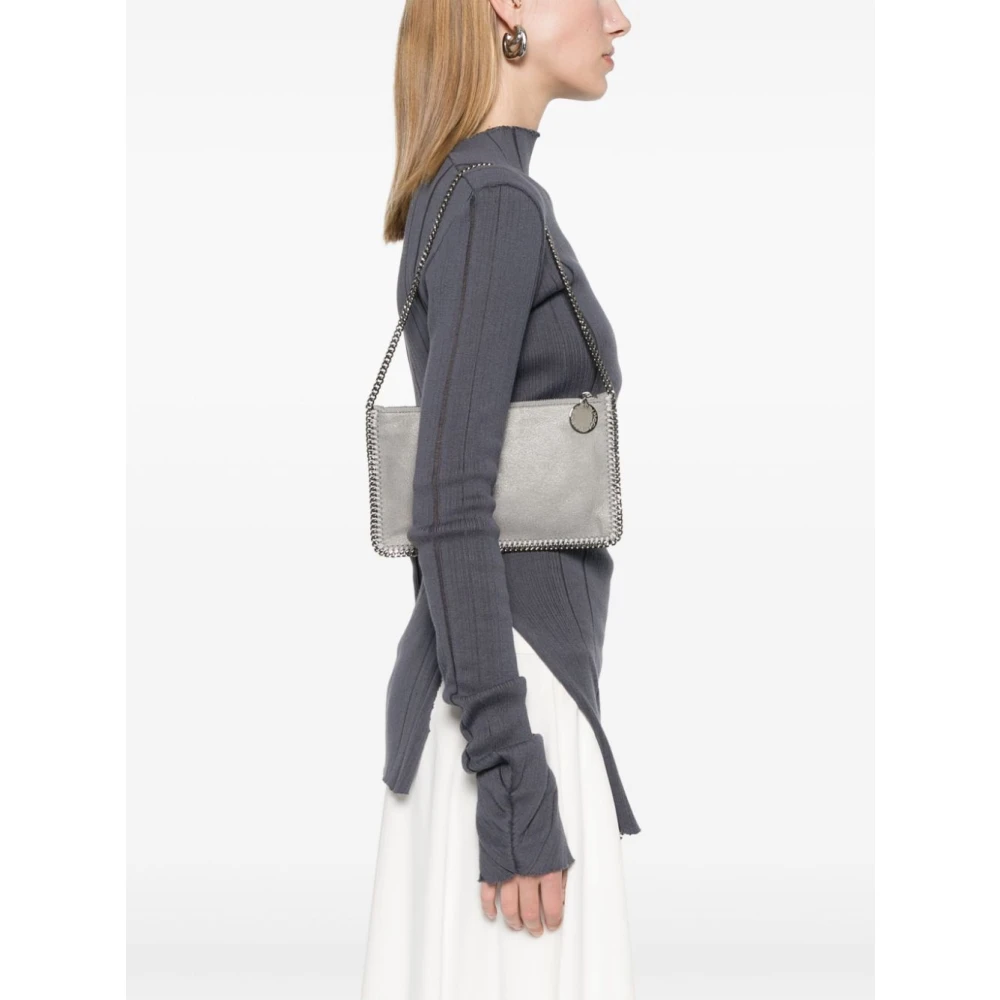 Stella Mccartney Gescheurd Effect Ketting-Link Schoudertas Gray Dames