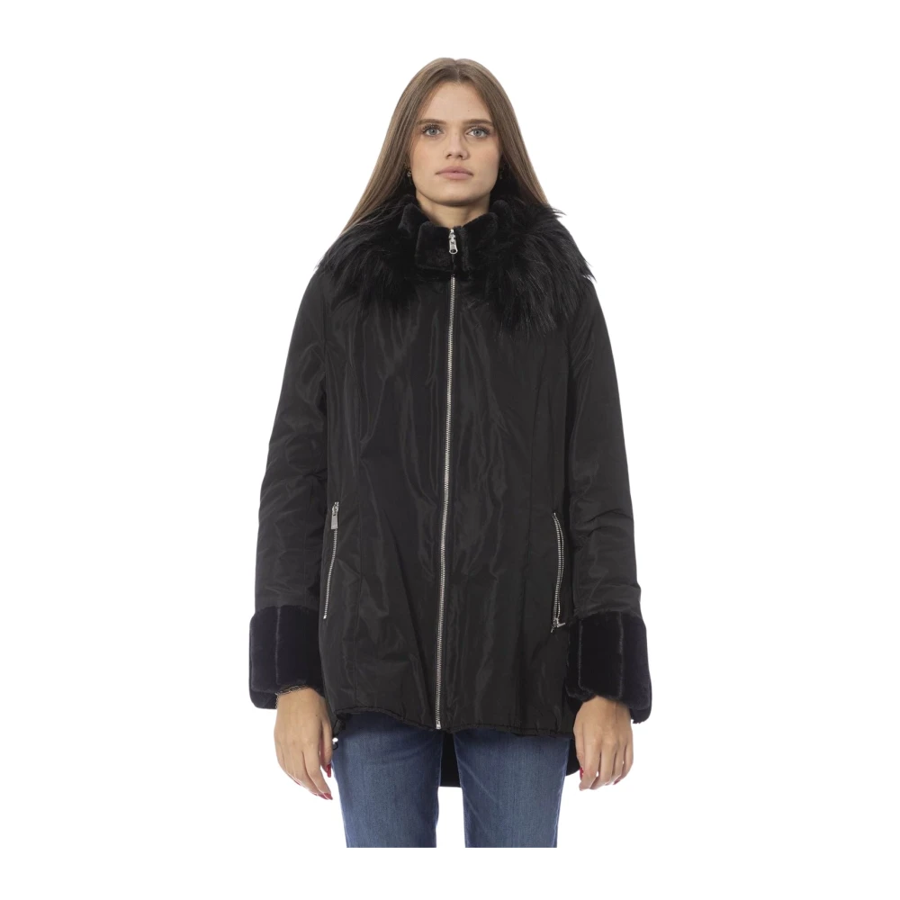 Baldinini Omkeerbare Hoodie Jas Elegantie en Veelzijdigheid Black Dames