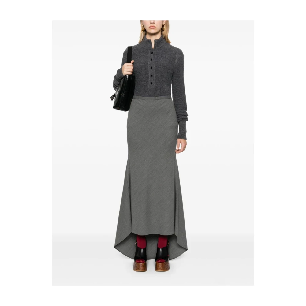 Philosophy di Lorenzo Serafini Grijze Gebreide Wollen Trui Gray Dames