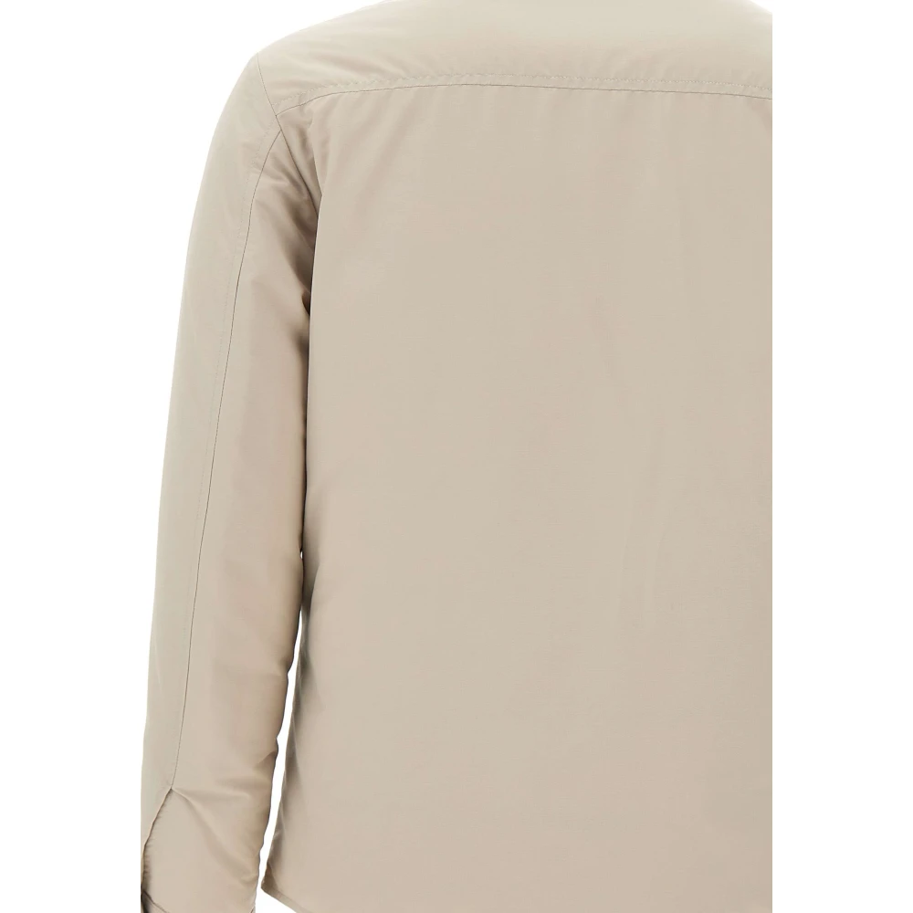 Eleventy Beige Wol Overshirt Jas Beige Heren