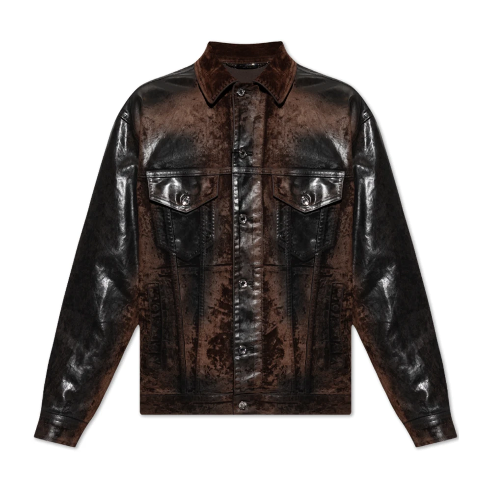 Dolce & Gabbana Jas met logo Brown Heren