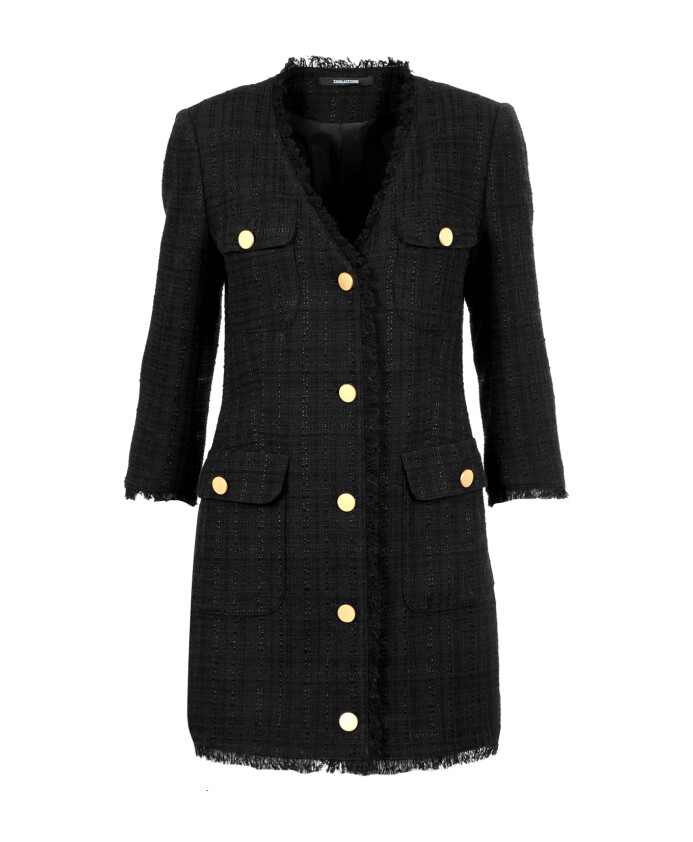 robe-noire-col-v-avec-boutons-dores