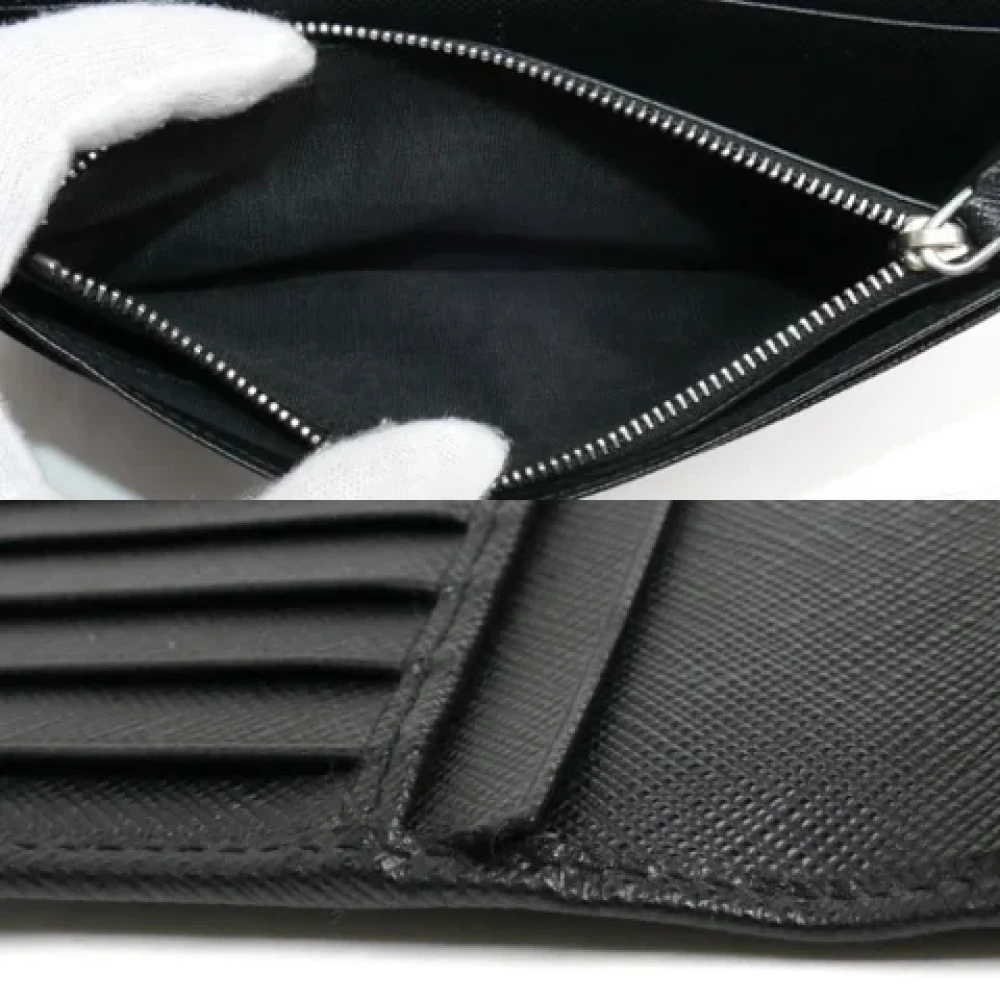 Prada Vintage Pre-owned Leather wallets Black Heren