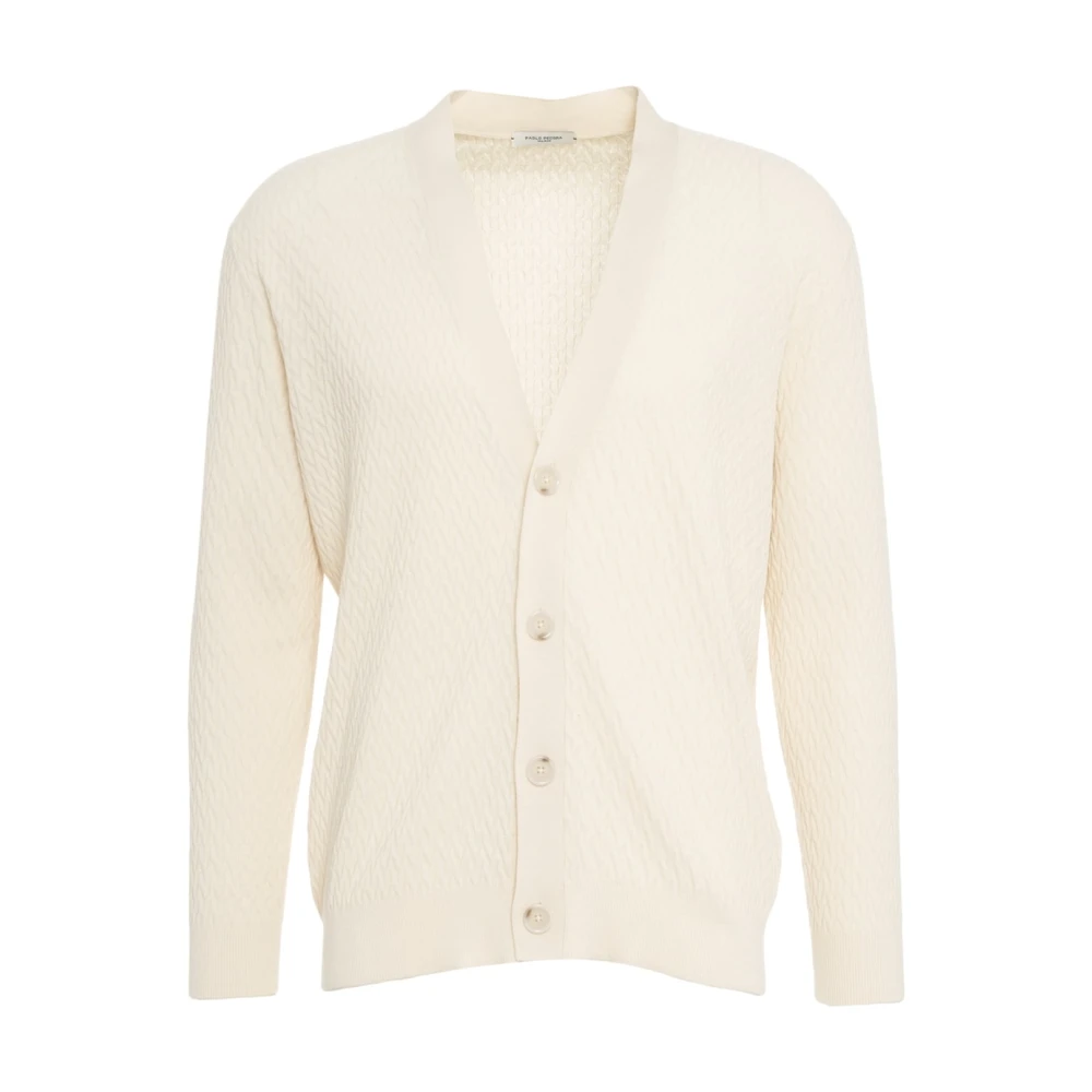 Paolo Pecora Beige Honingraat Gebreide Vest Beige Heren