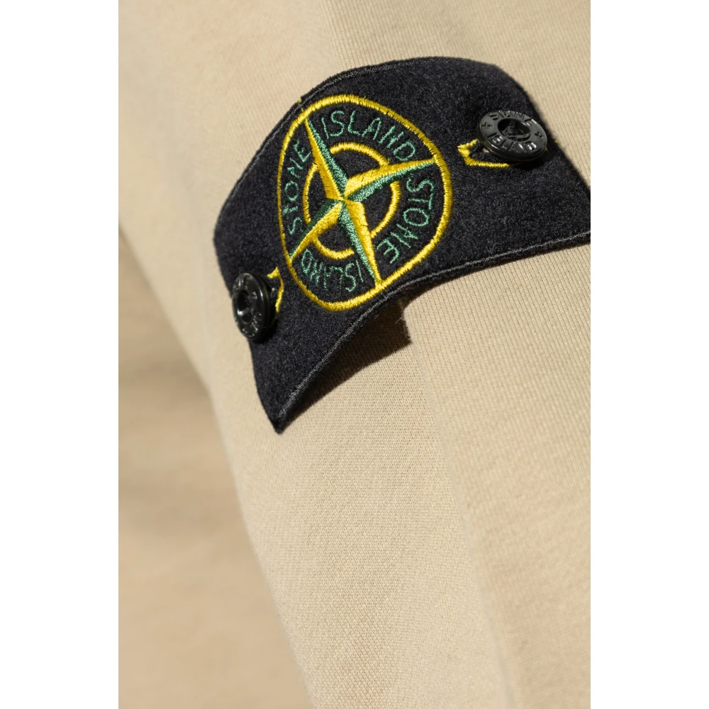 Stone Island Beige Sweatshirt met Afneembaar Logo Beige Heren