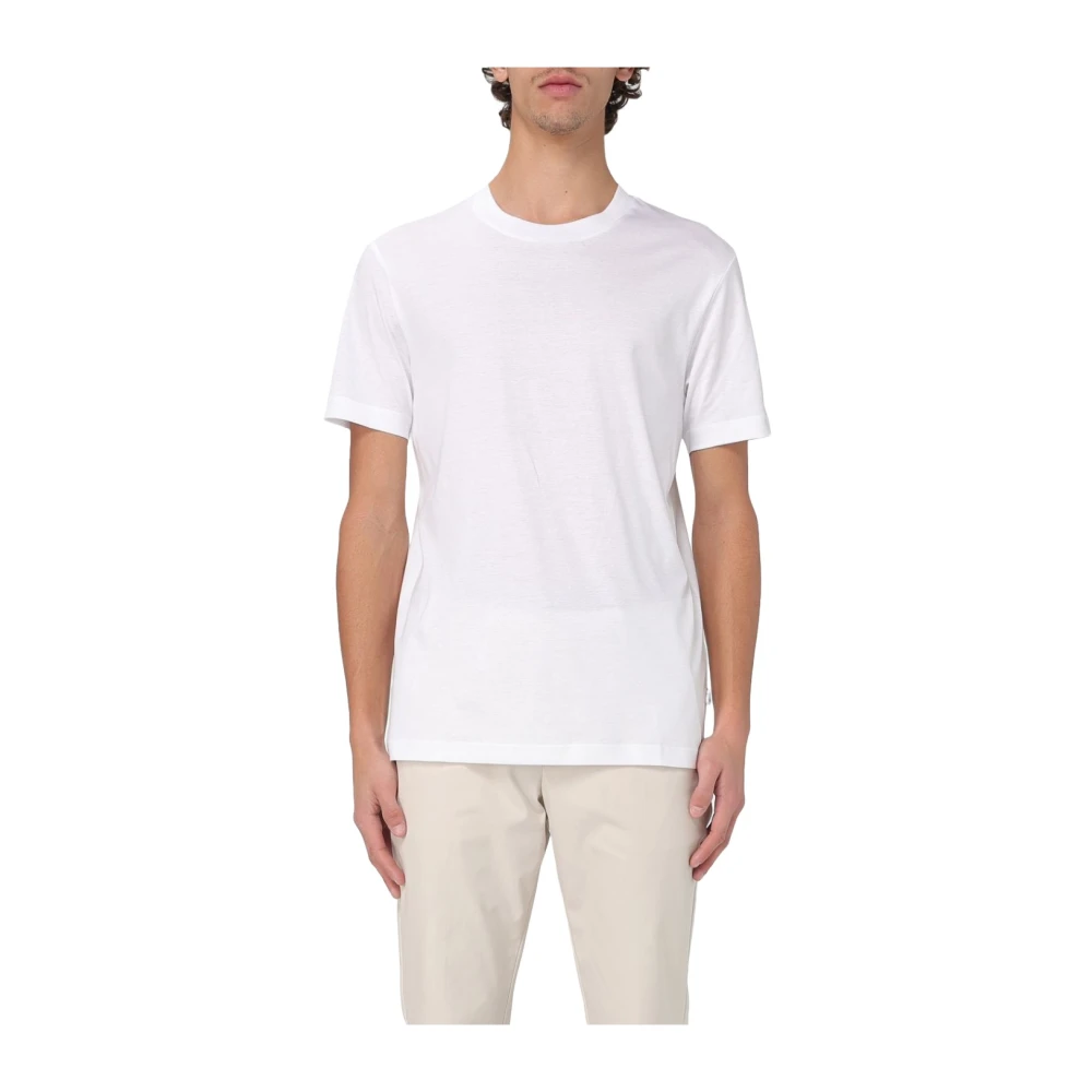 Hugo Boss Gekamd Katoen Crewneck T-shirt White Heren