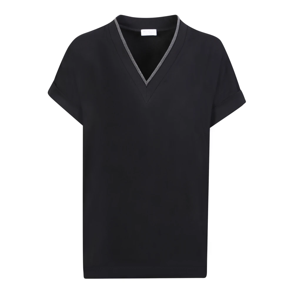 BRUNELLO CUCINELLI Zwart T-shirt met korte mouwen Black Dames