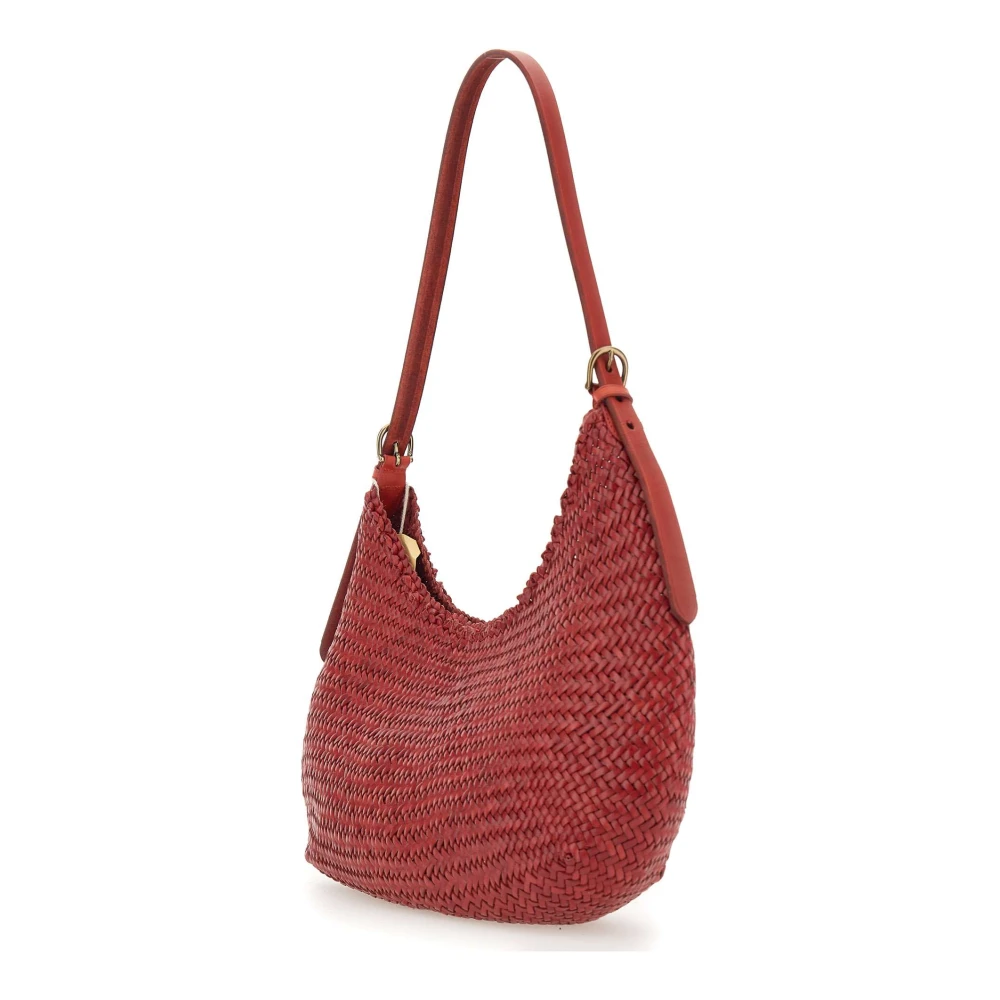 Dragon Diffusion Rode leren schoudertas Luna Piena Red Dames