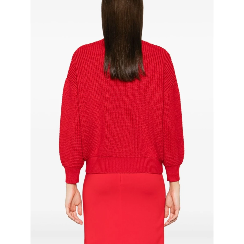 Givenchy Jacquard Waffle Cropped Sweater Red Dames
