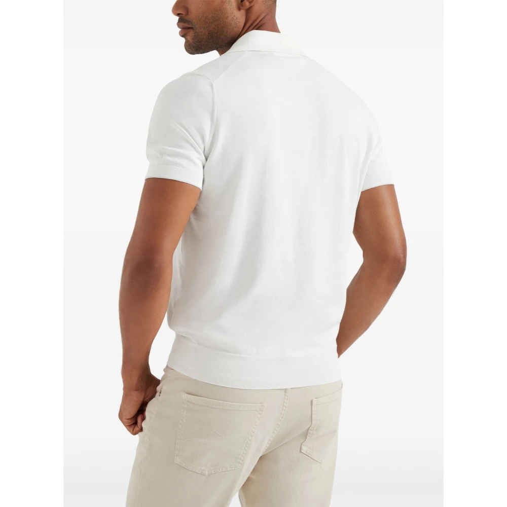 BRUNELLO CUCINELLI Wit Polo Shirt Klassieke Stijl White Heren