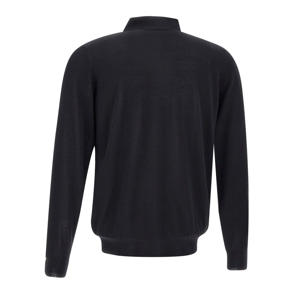 Filippo De Laurentiis Koninklijke Merino Wol Polo Shirt Blue Heren