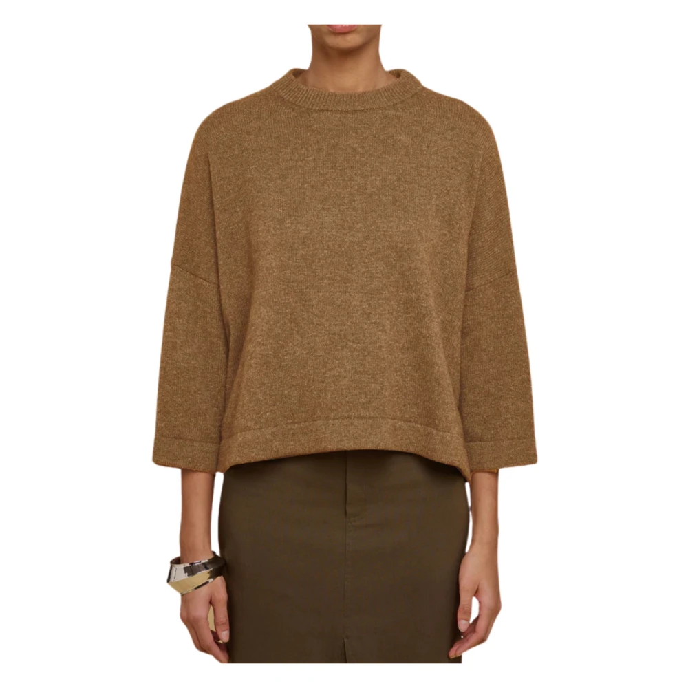 Liviana Conti Kasjmier Ronde Hals Sweater Beige Dames