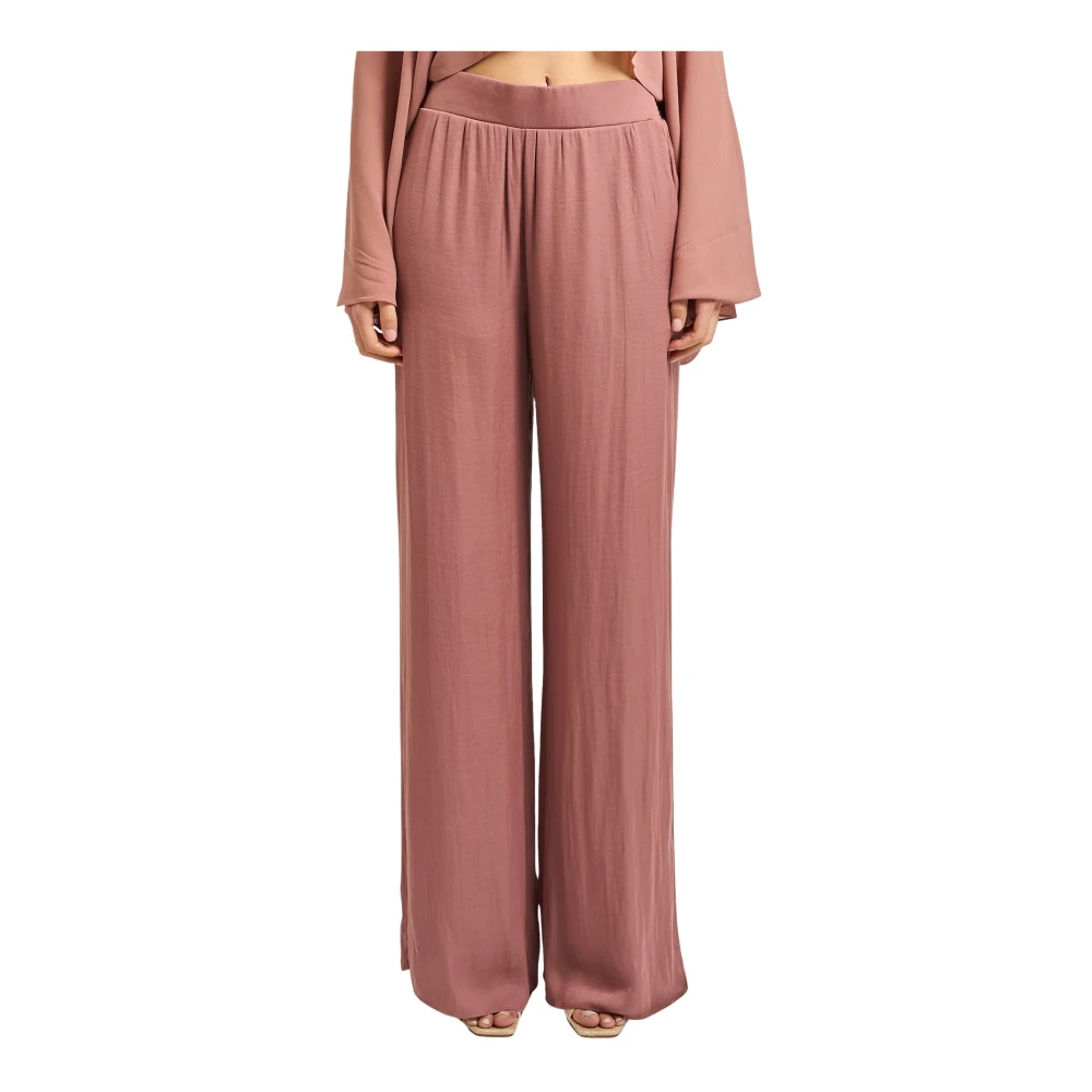 Patrizia Pepe Vrouw Roze Broeken Dames, L, Polyester, High-Waisted Fluid Broek