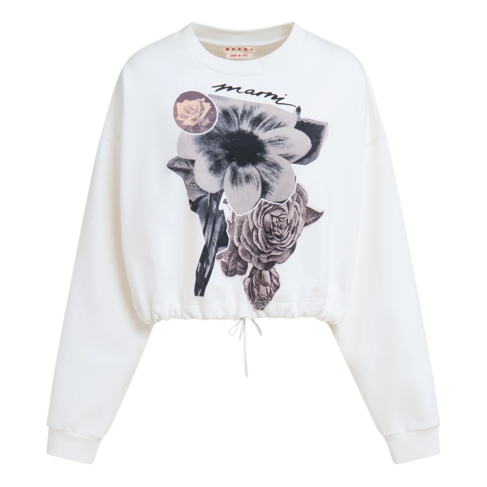 Marni Katoenen sweatshirt met bloemencollageprint White Dames