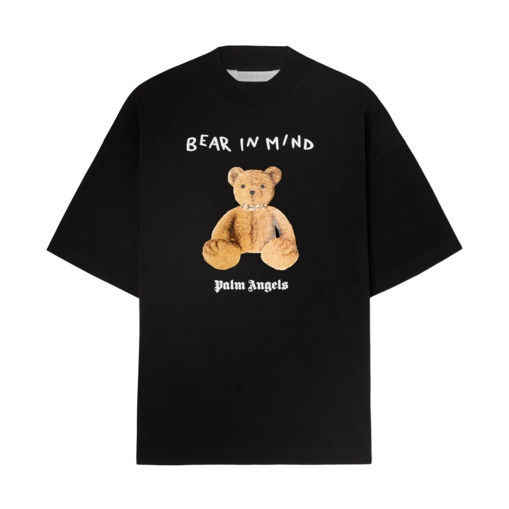 Palm Angels Zwart Logo Print Crew Neck T-shirts Black Dames