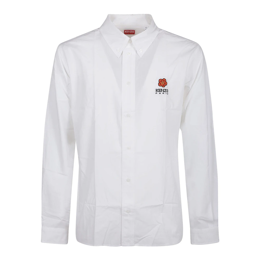 Kenzo Bloemen Crest Casual Shirt White Heren