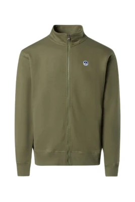 Ekologisk Zip Sweatshirt Militärgrön