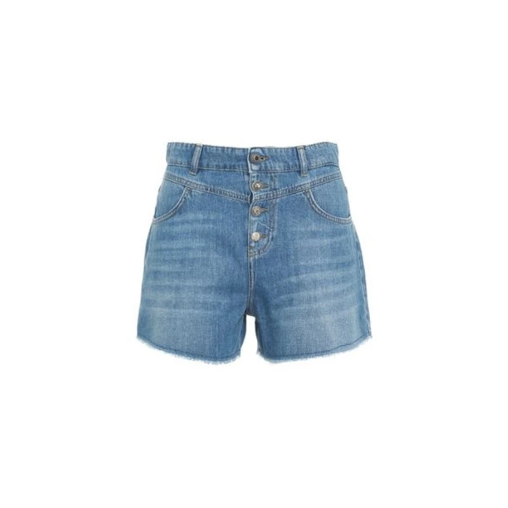 Liu Jo Vrouw Blauw Korte Broeken Dames, W27, Denim, Distressed High Waist Denim Shorts