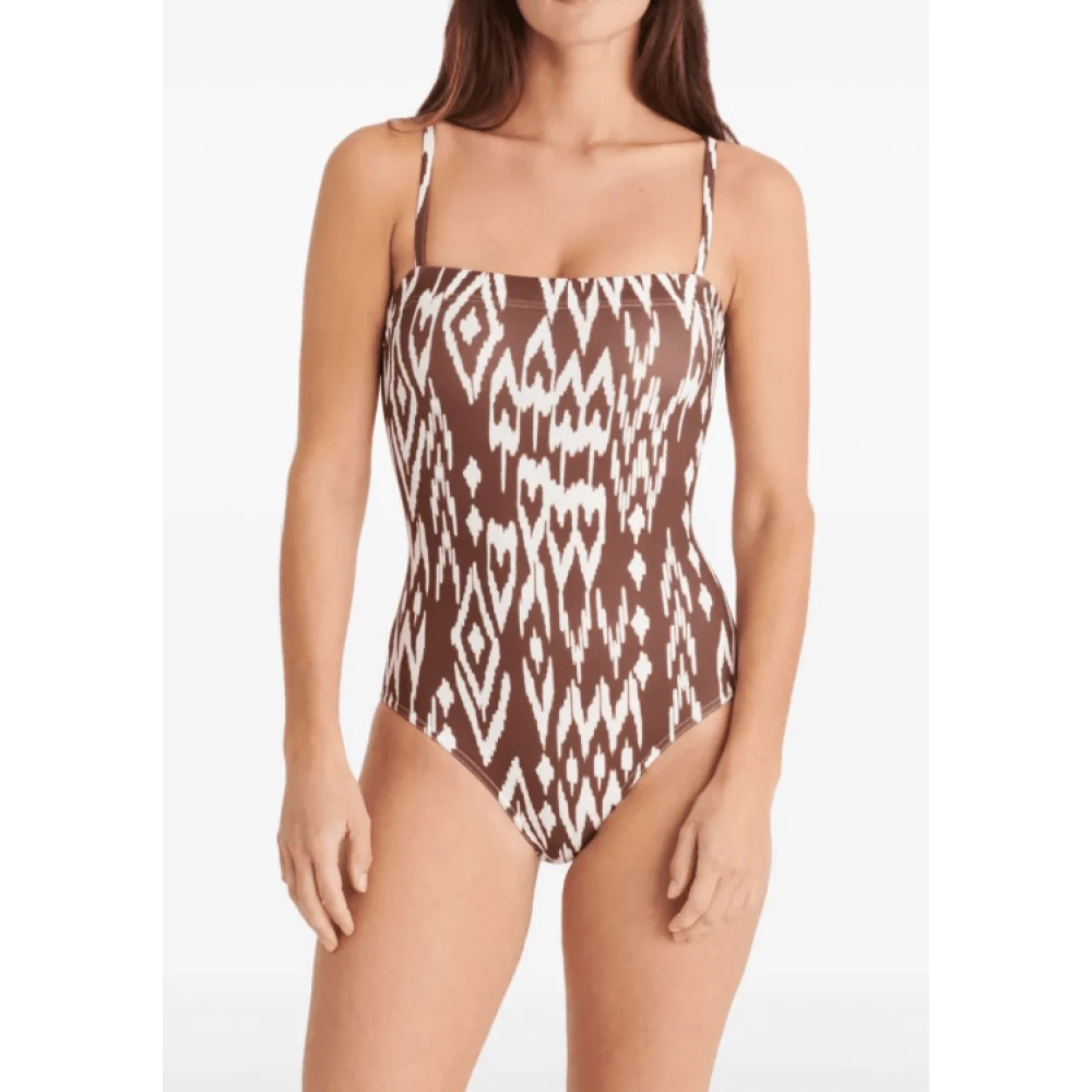 Eres Geometrisch Print Badpak Brown Dames