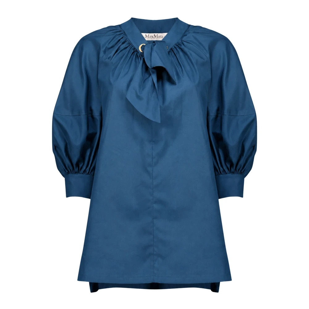 Max Mara - Popeline-Bluse - Blouses & Shirts - Damen - Blau - 3XS - Bild 3