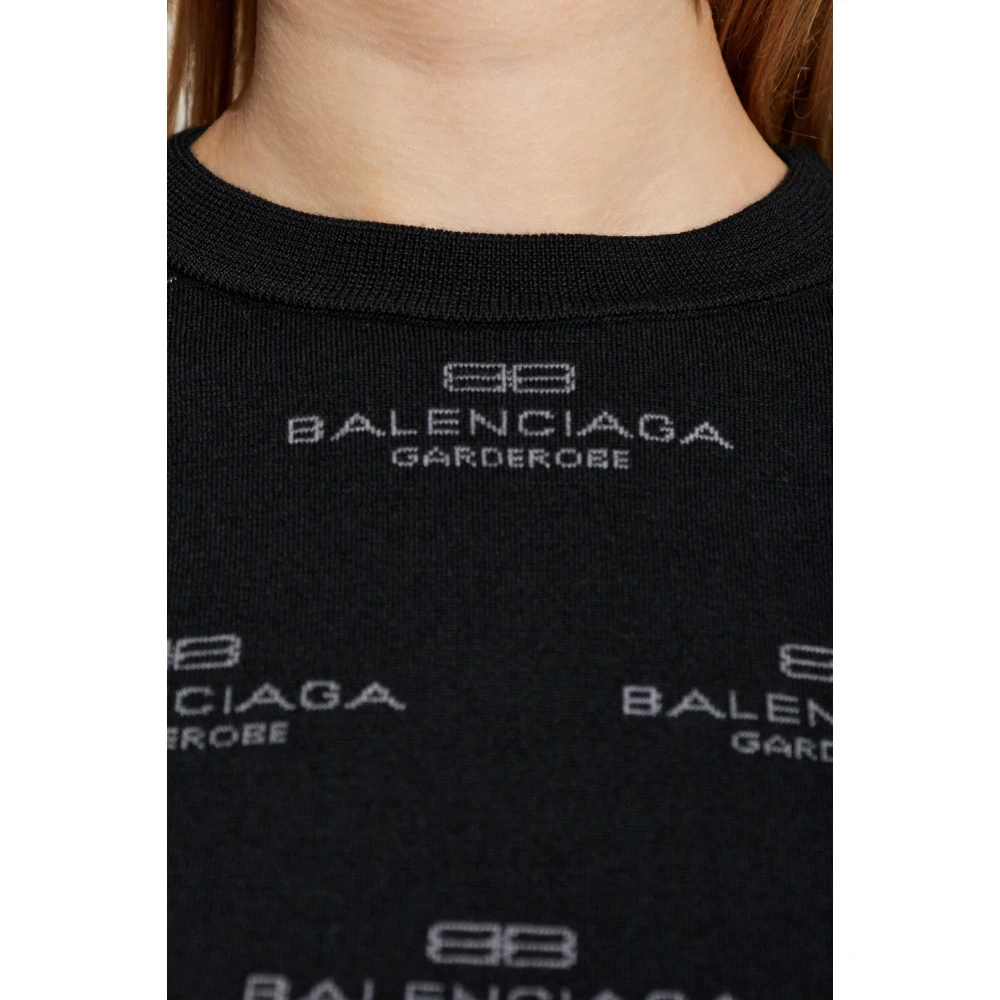 Balenciaga Trui met Logo Black Dames