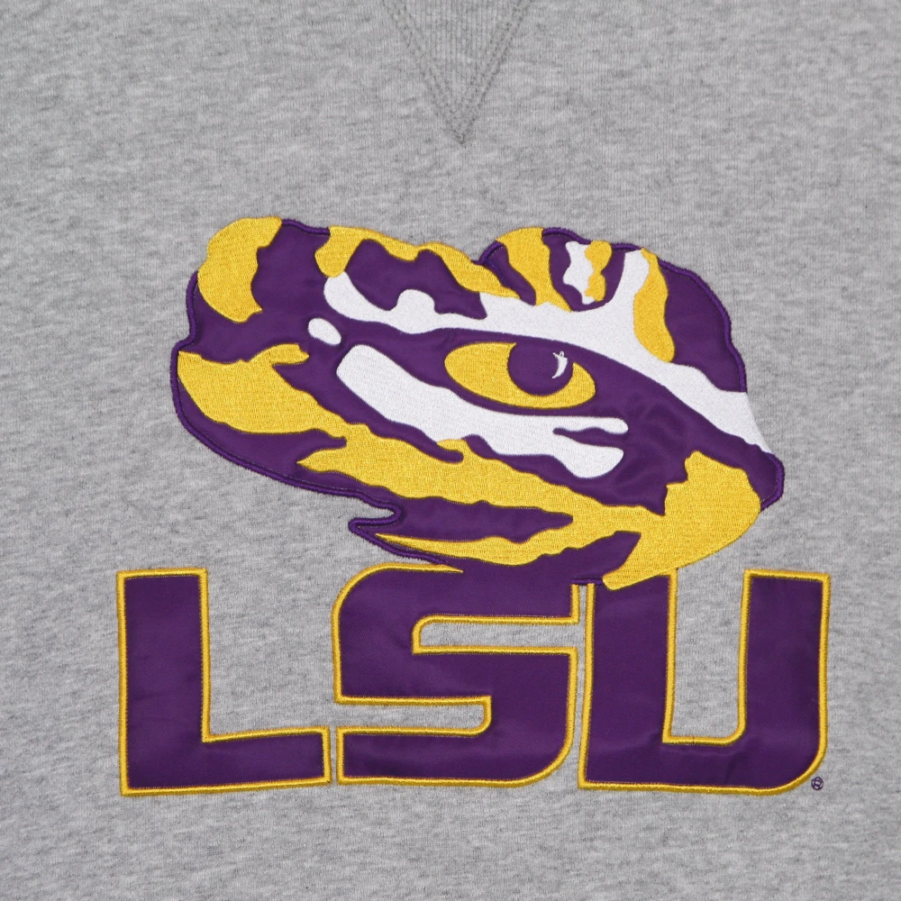 Mitchell & Ness LSU Tigers Heavyweight Fleece Hoodie Gray Heren