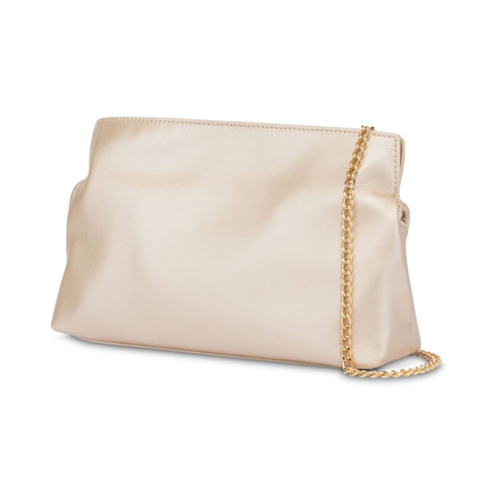 Love Moschino Gouden Schoudertas Elegant en Functioneel Beige Dames