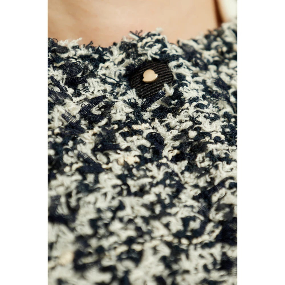 Moncler Tweed donsjack Duphin Blue Dames