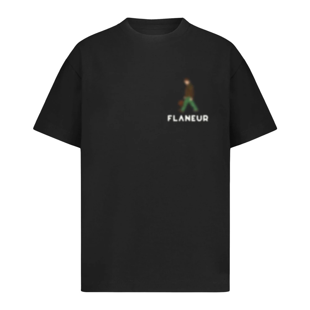 FLÂNEUR Svart T-shirt med suddigt design Black, Herr