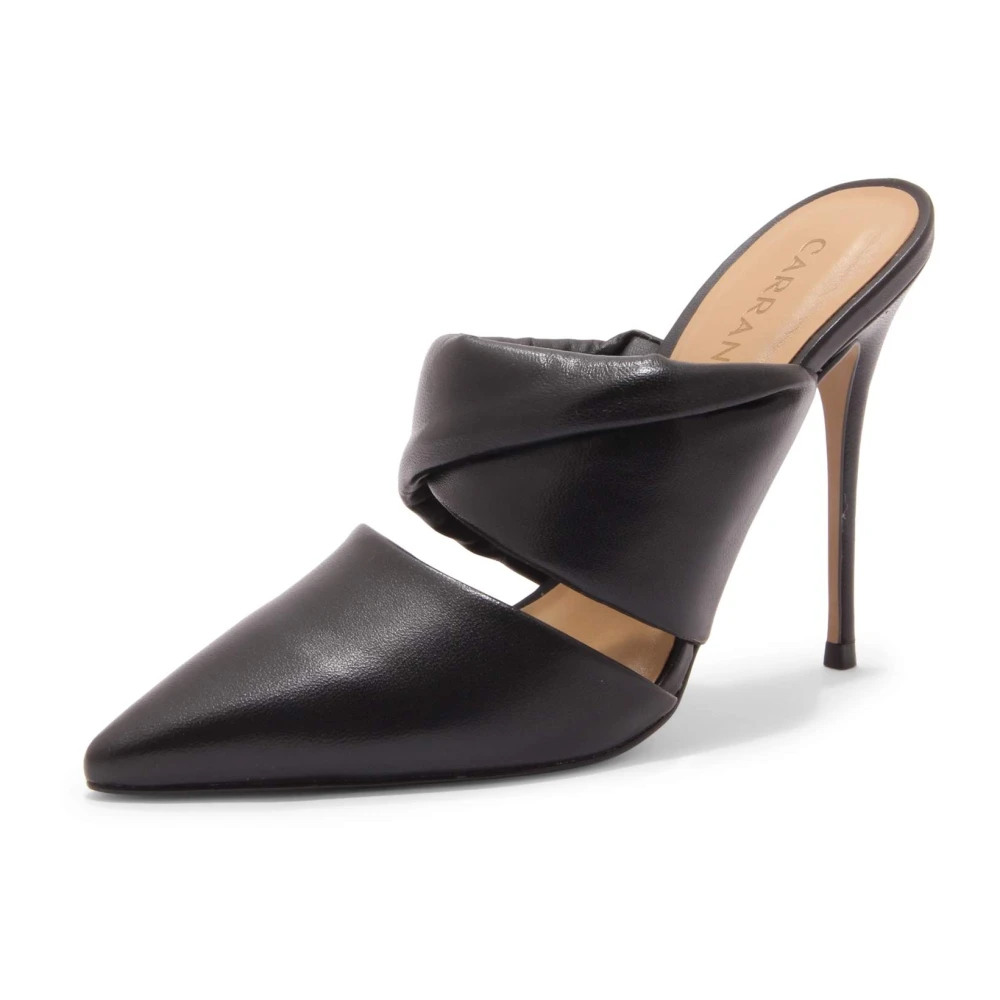 Carrano Donna Nero Mules Con Tacco