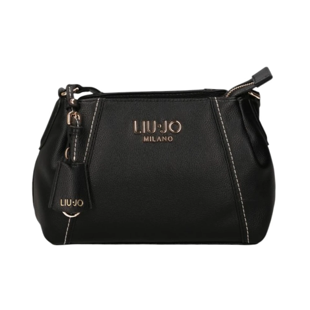 Liu Jo Kvinno Svart Väskor Dam, One Size, Polyester, Borsa A Tracolla Media Con Logo