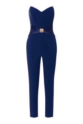 Flytande crêpe jumpsuit med makro rosett