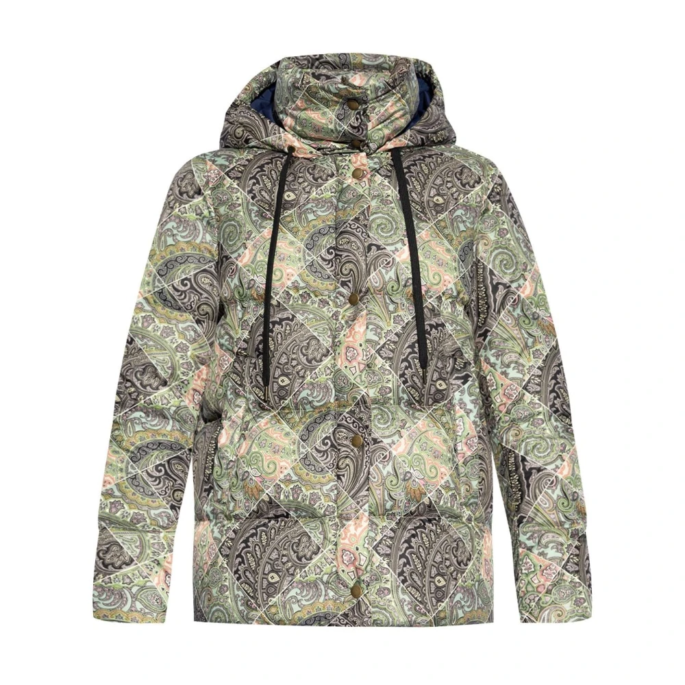 ETRO Paisley Gewatteerde Donsjas met Hoge Kraag Multicolor Dames