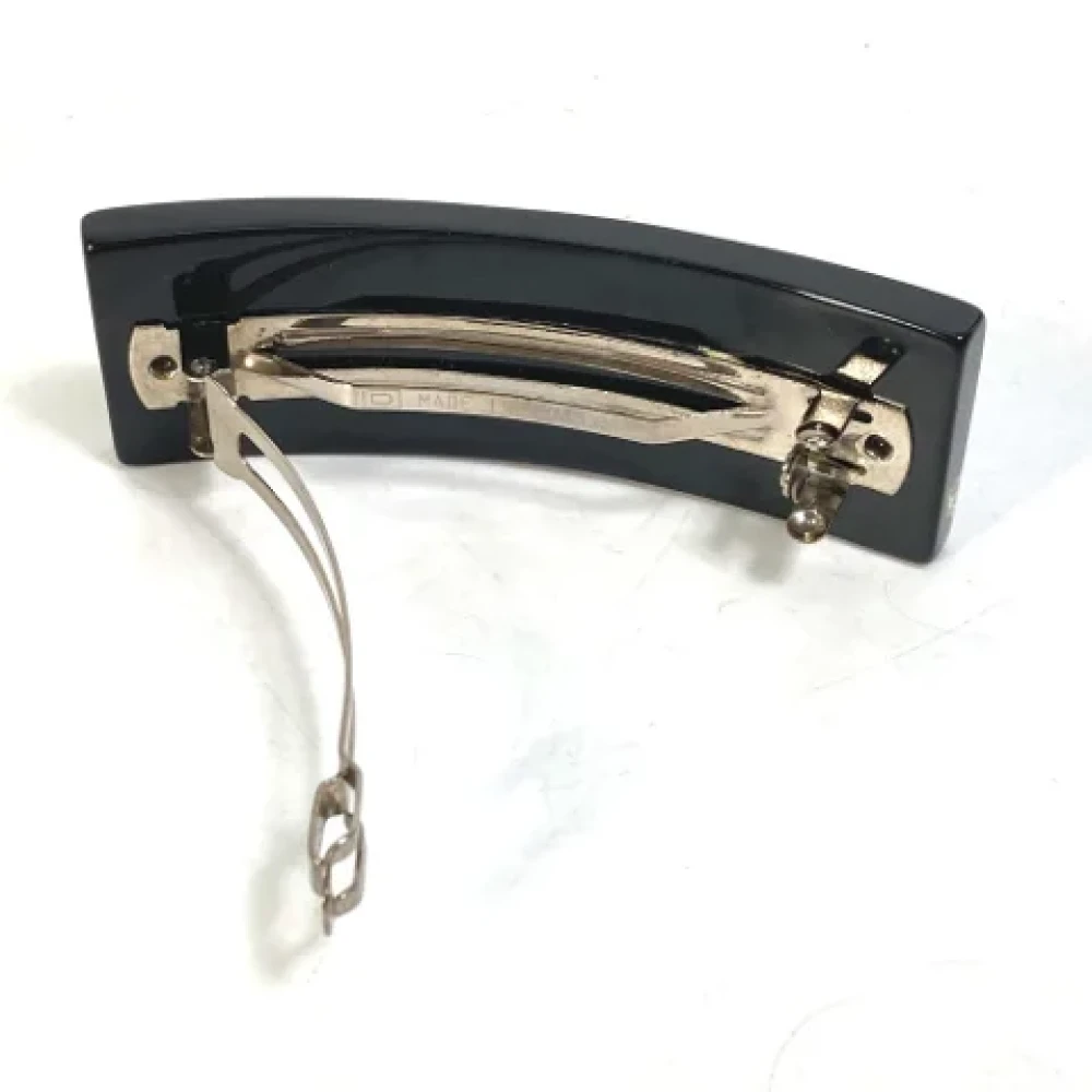 Chanel Vintage Pre-owned Plastic hair-accessories Black Dames