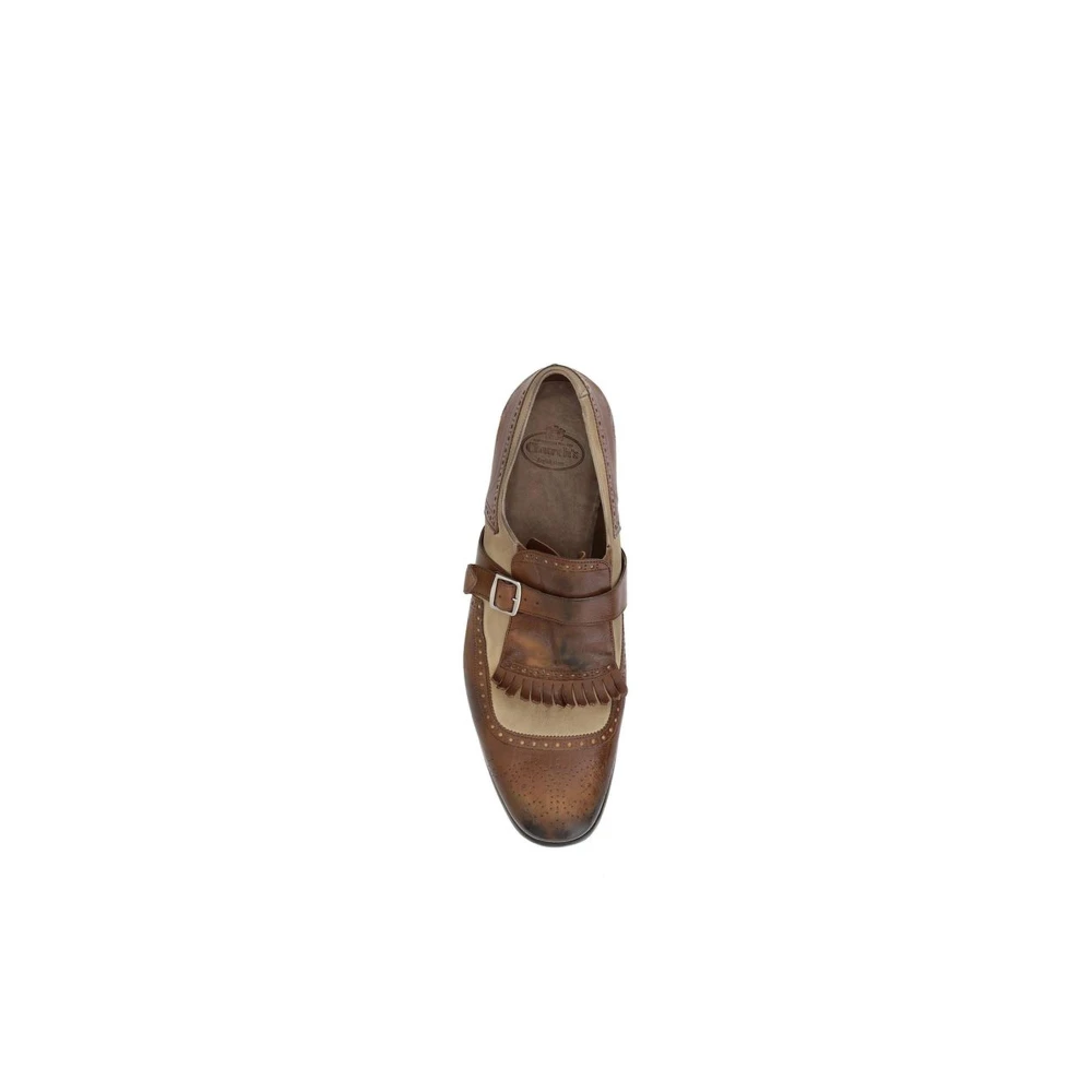 Church's Metalen Gesp Leren Loafers met Blokhak Brown Heren