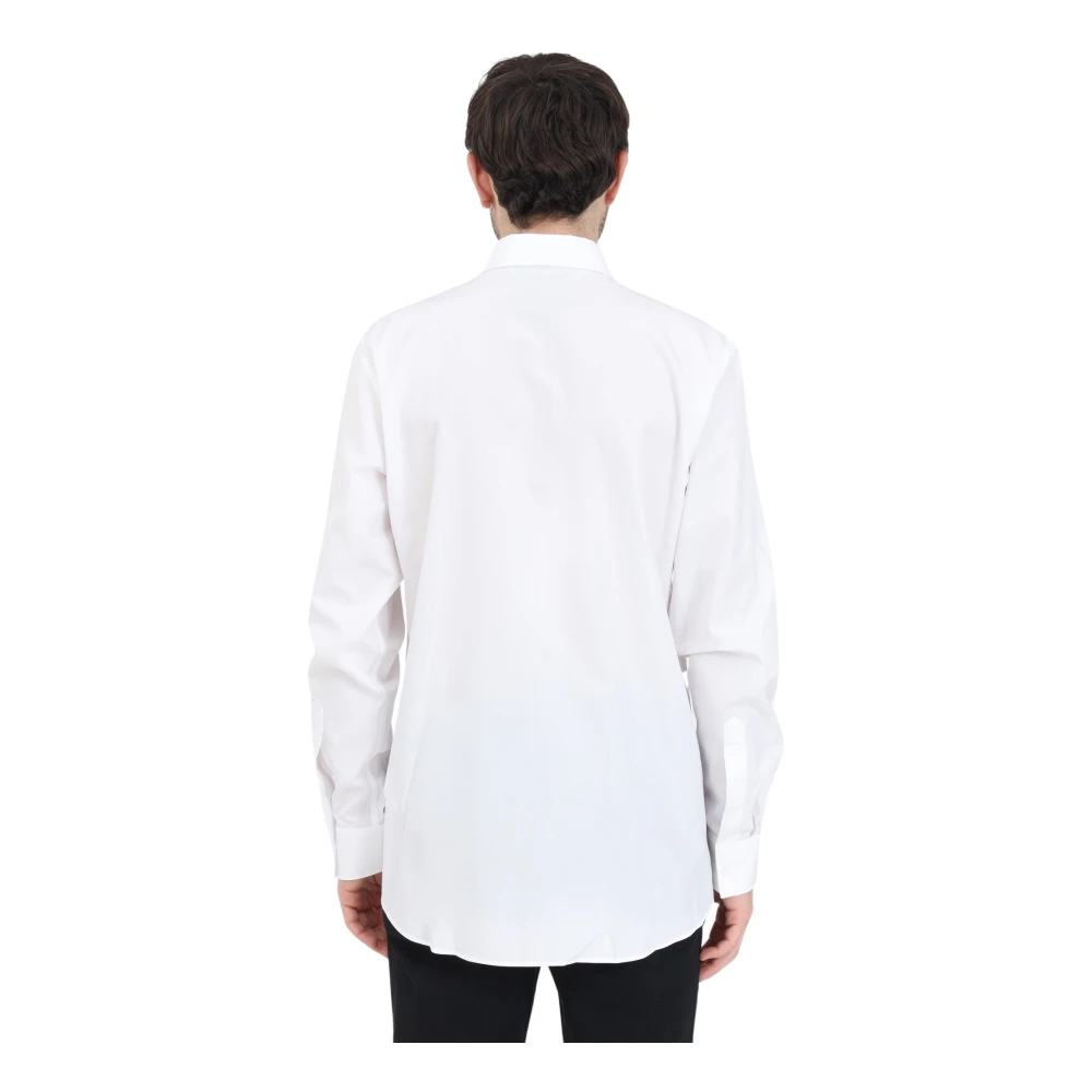 Moschino Witte Shirt met Zwart Logo White Heren