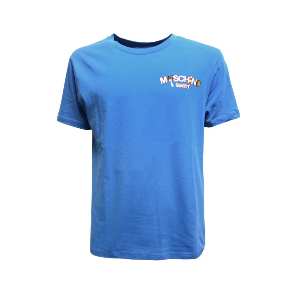Moschino Blauw Grafisch Logo T-shirt met Gelato Print Blue Heren