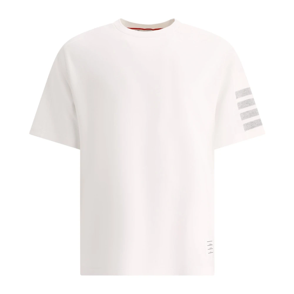 Thom Browne 4-Bar Stripe Short-Sleeve T-shirt Wit White Heren
