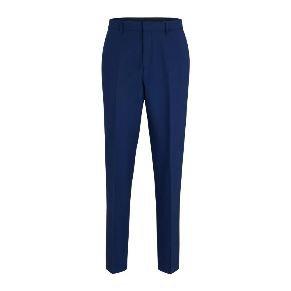 Hugo Boss Slim-Fit Wollen Broek Blue Heren
