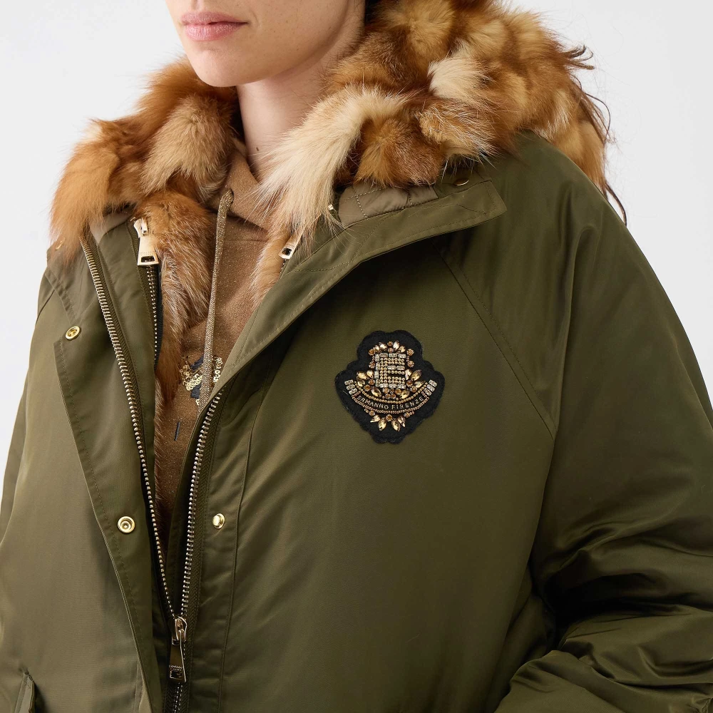 Ermanno Scervino Militair Groene Parka met Afneembare Vest Green Dames