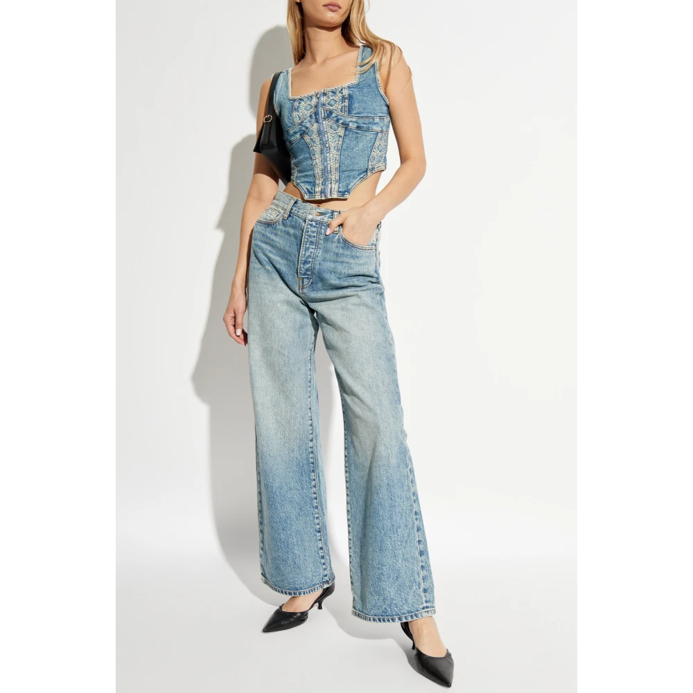 Amiri Denim Top Blue Dames