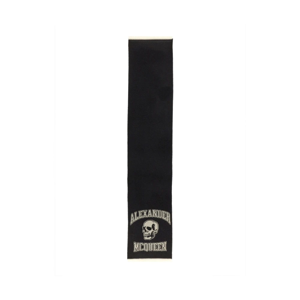 Alexander mcqueen Luxe Winter Wol Skull Sjaal Black Heren