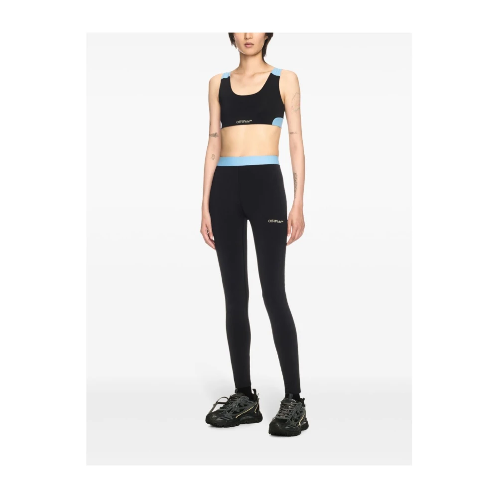Off White Zwart Logo Onderband Scoop Neck Ondergoed Black Dames