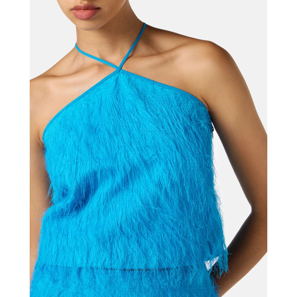 Iceberg Kobalt regular fit fluff viscose top Blue Dames